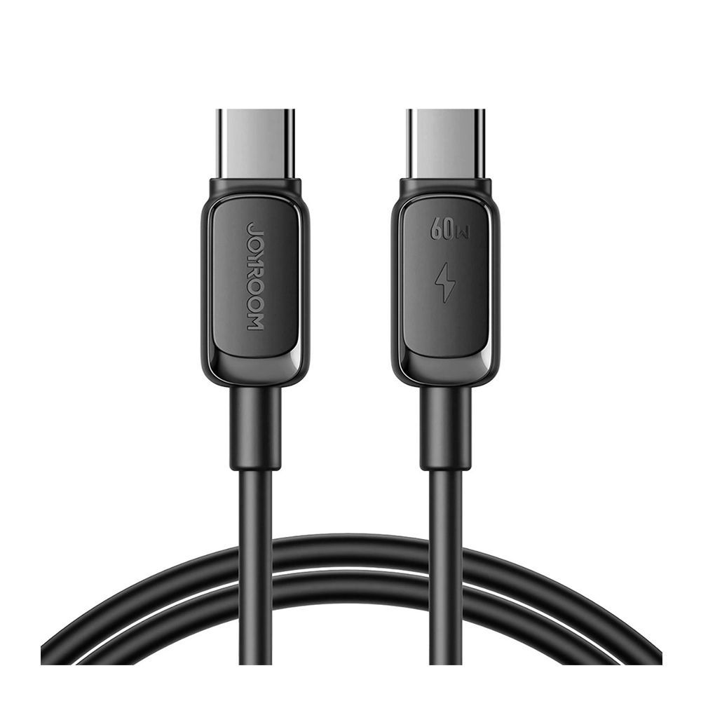Joyroom Multi Color Series Type-C To Type-C Fast Charging Data Cable (1.2m/4ft, 60W PD), Black, S-A14