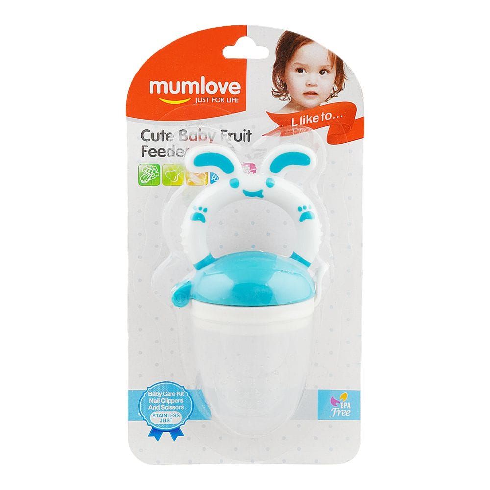 Mum Love Cute Baby Fruit Feeder Bottle, BPA Free, Blue, P6103