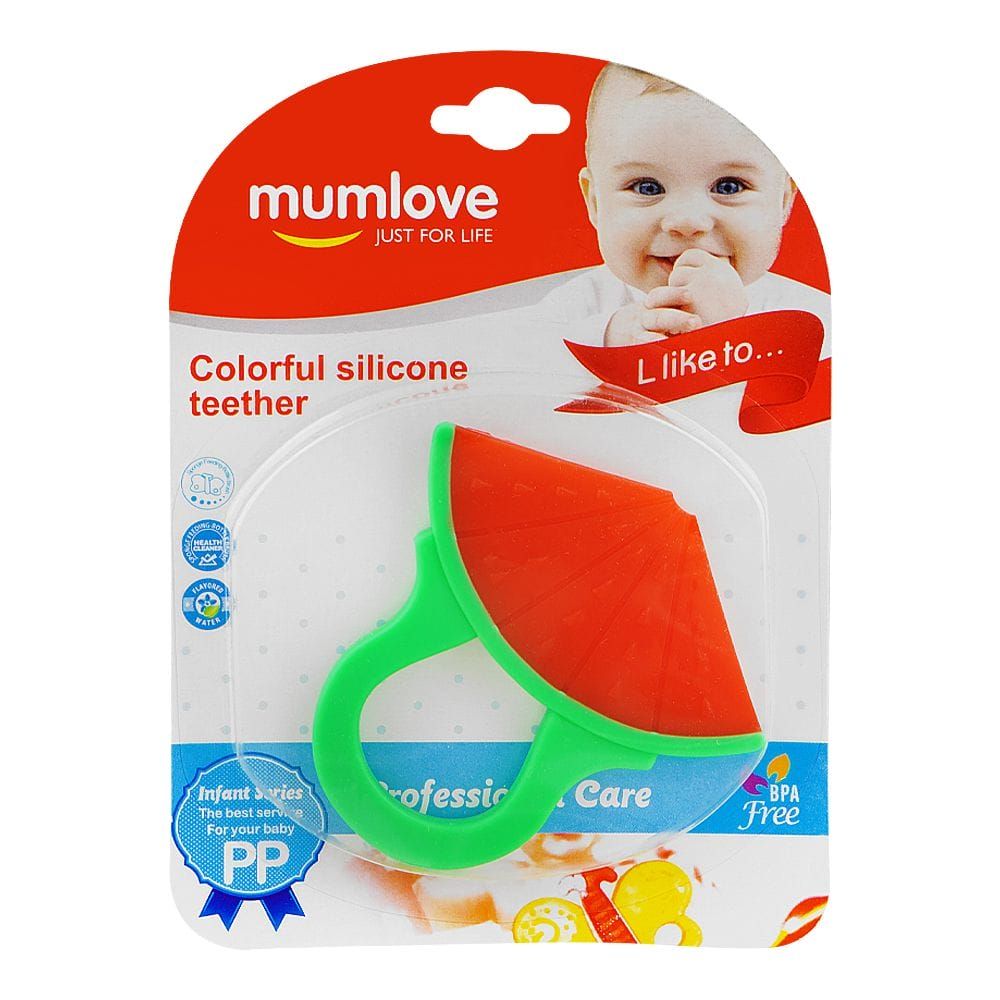 Mum Love Watermelon Colorful Silicone Teether, BPA Free, Red, A6125