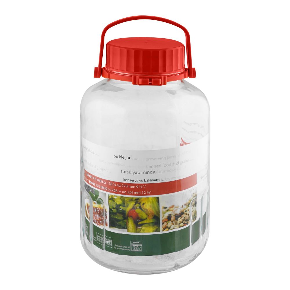 Pasabahce Pickle Glass Jar, Storage Container For Fermented Foods, 8 Liter, 80009
