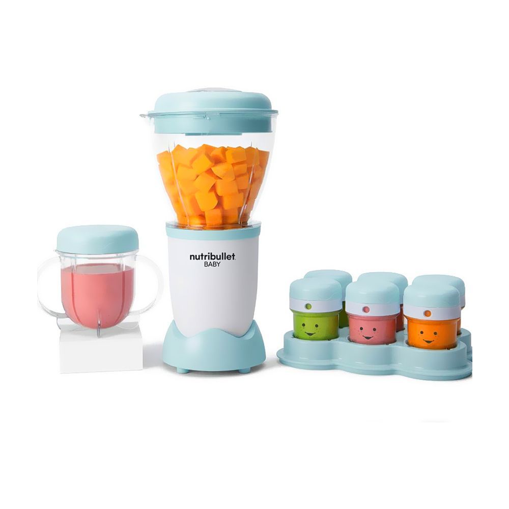 NutriBullet Baby Food Maker, Blender & Storage Set, BPA Free, 850ml Jug, For 6+ Months, White & Blue, NBY-100