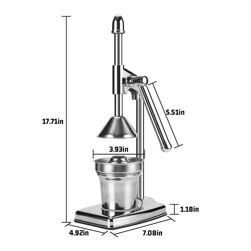 Professional Heavy-Duty Manual Citrus Juicer & Press, Metal Lemon & Orange Squeezer Machine