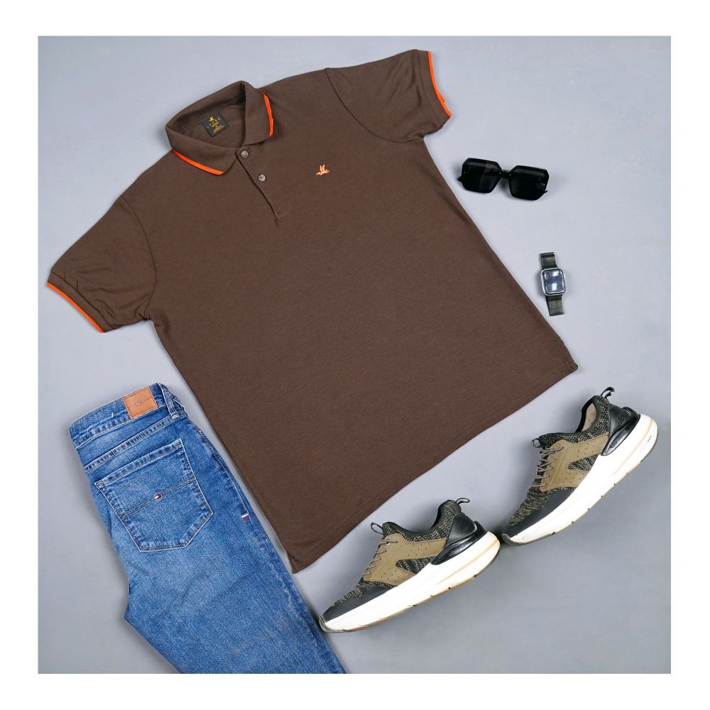 Pace Setters Men's Polo T-Shirt, Brown, PS-4