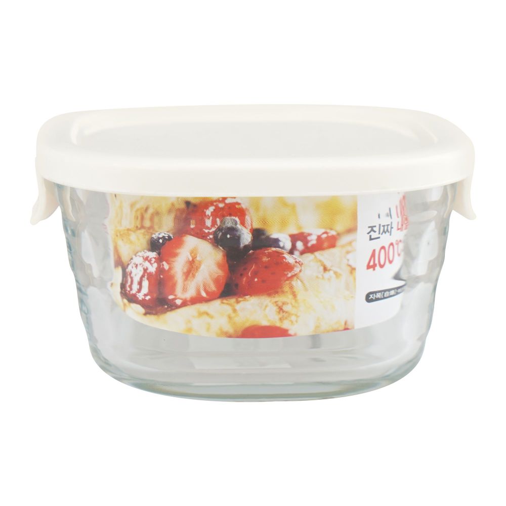 Lock & Lock Glass Easy Seal Heat Resistant Square Container, LLP0808 (92 x 92 x 54 mm)