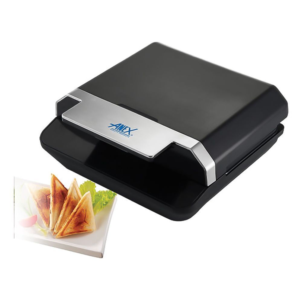 Anex Deluxe Sandwich Maker, 750W, Black & Silver, AG-2046