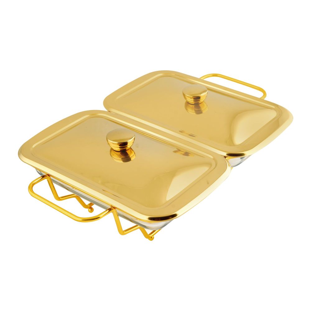 Bhoja Rectangular 2-In-1 Burner Dish, 1.5 Liter x2, GSY-002