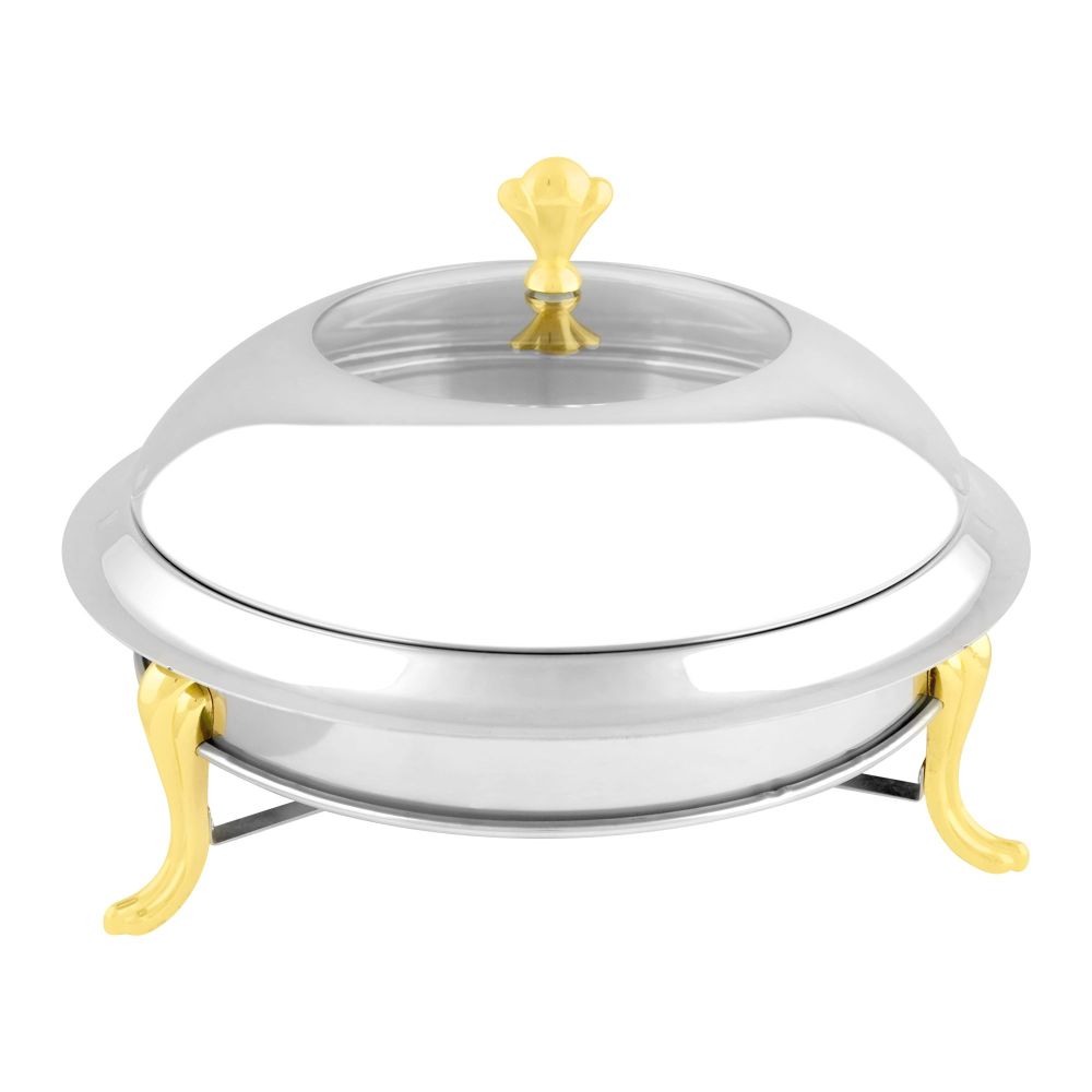 Bhoja Round Food Warmer, Silver, 12.5 Inches, GSY-009