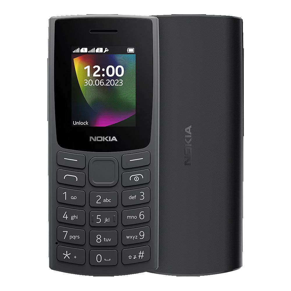 Nokia 106 TA-1564, Charcoal, 1.8" Screen, 1000mAh Battery, Feature Phone