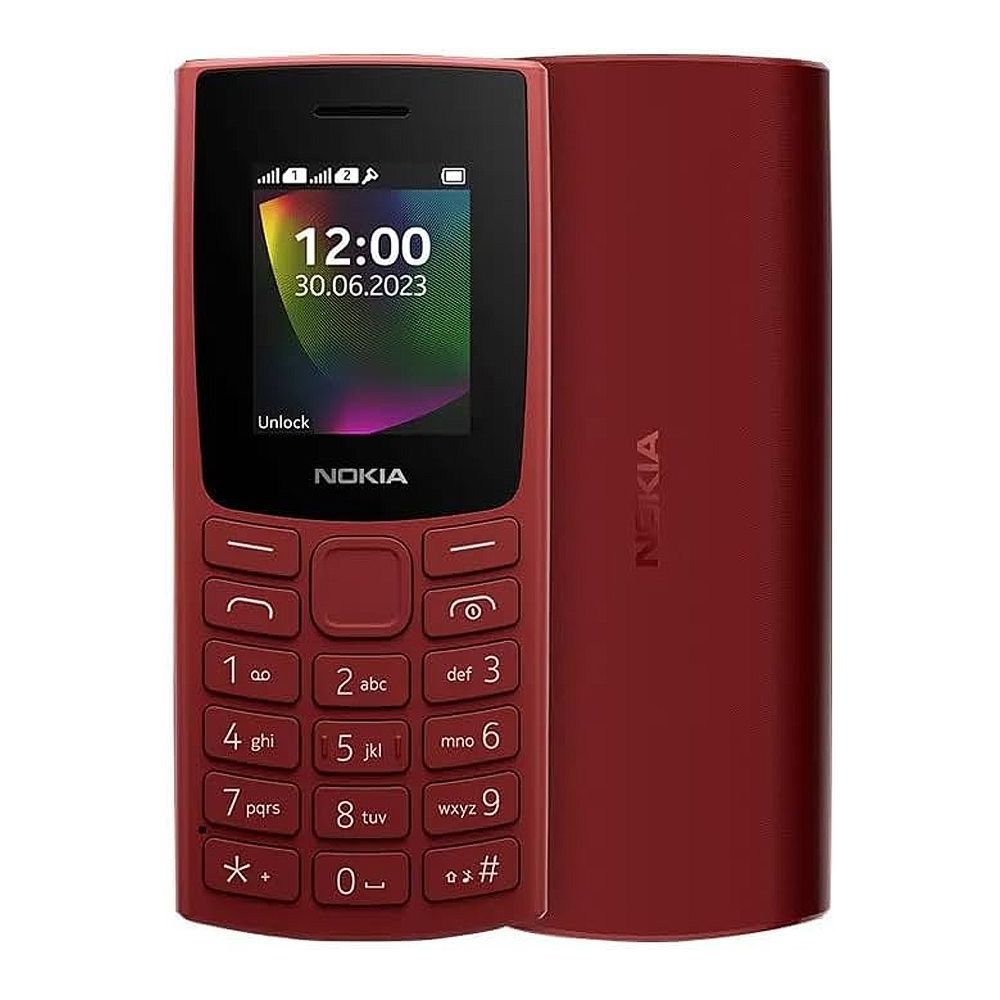Nokia 106 TA-1564, Red, 1.8" Screen, 1000mAh Battery, Feature Phone
