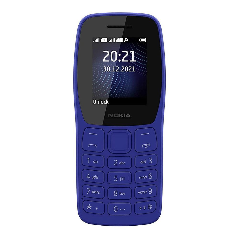 Nokia 105 Classic TA-1416 DS, Dual SIM, Blue, 1.8" Screen, 800mAh Battery, 4MB RAM, Feature Phone
