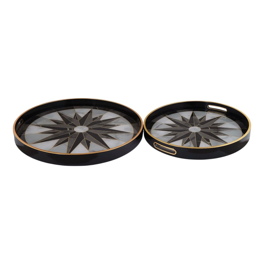 Angelica Round Serving Tray, RY76, 2-Pack