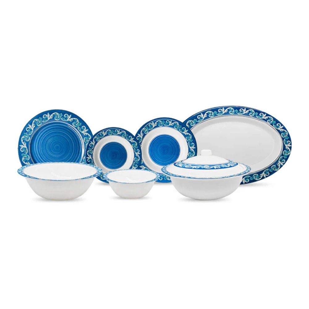 Patex Studios Dinner Set, 8 Person Serving, 43 Pieces, Azure Bliss 5011