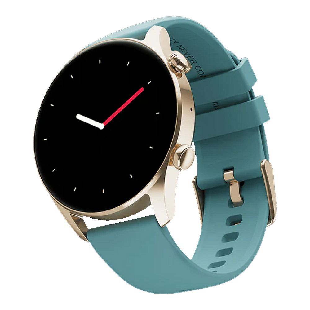 Ronin 1.43" Amoled Display Smart Watch, 350mAh Battery, IP68 Waterproof, Golden - Teal, R-08