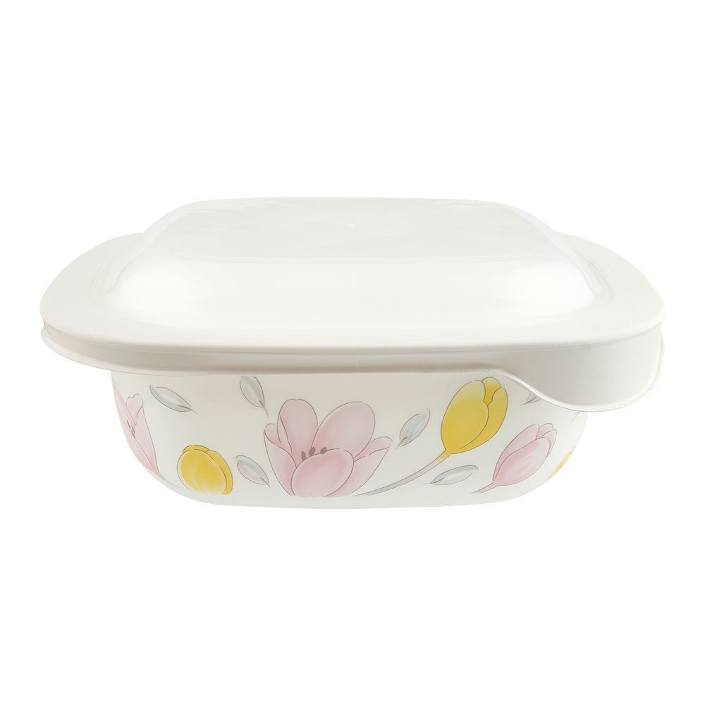 Corelle Square Dish Elegant City With Plastic Lid 1.41L, D-48-EC