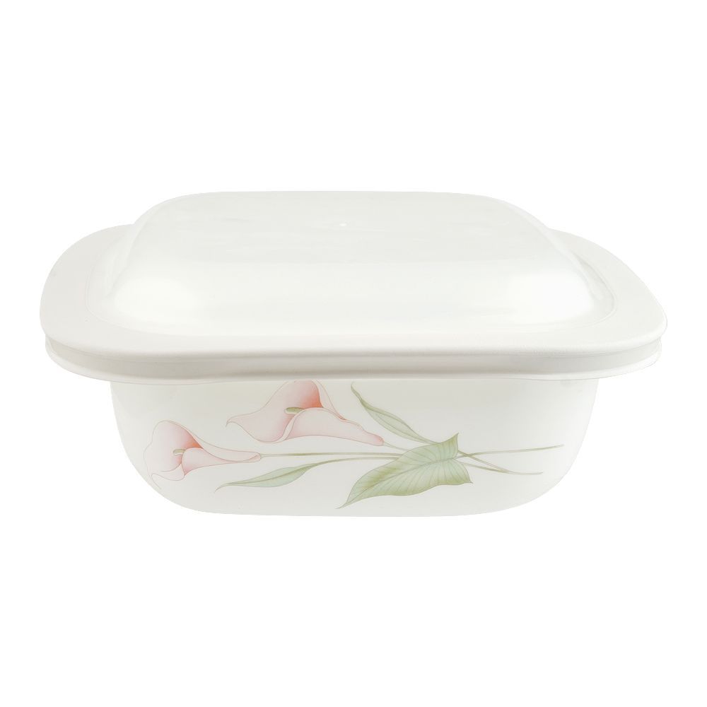 Corelle Square Dish Lillyville With Plastic Lid 1.41L, D-48-LV