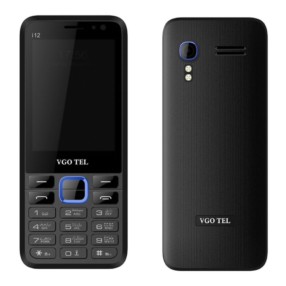 VGO Tel i12 Feature Mobile Phone, Dual SIM, 5000mAh Battery, 2.8" Display, Black & Blue