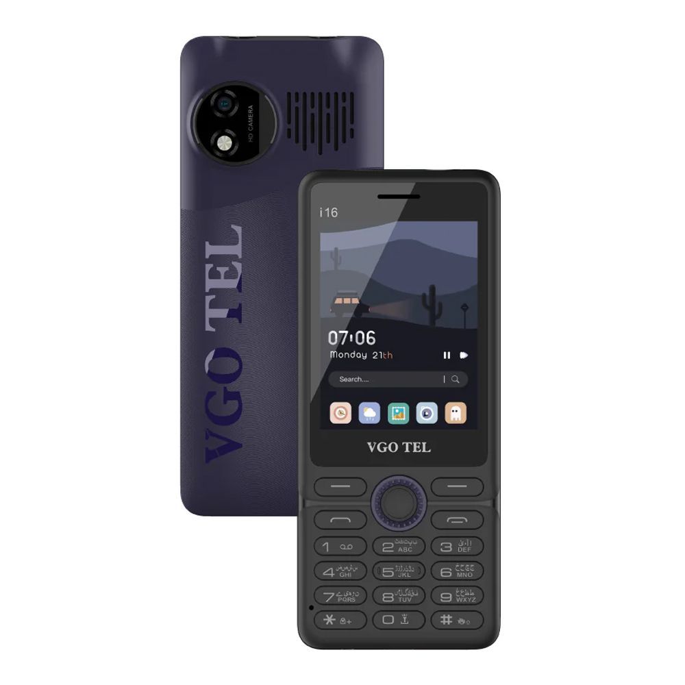 VGO Tel i16 Feature Mobile Phone, Dual Nano SIM, 3000mAh Battery, 2.8" Display, Dark Purple