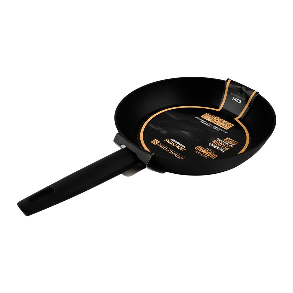 Royalford Diamond Forged Frypan 28cm, Black, RF12656