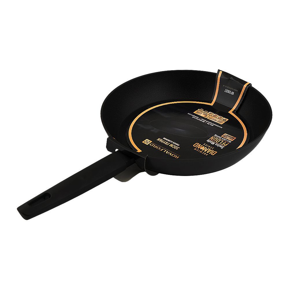 Royalford Diamond Forged Frypan 30cm, Black, RF12657