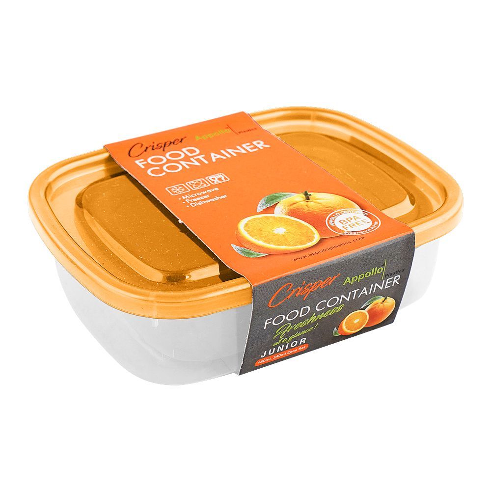 Appollo Crisper Food Container 2 Pieces Set Junior, Orange