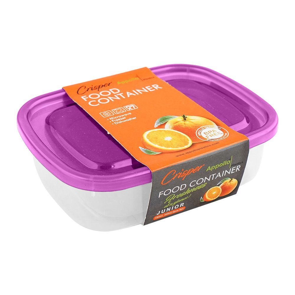 Appollo Crisper Food Container 2 Pieces Set Junior, Purple