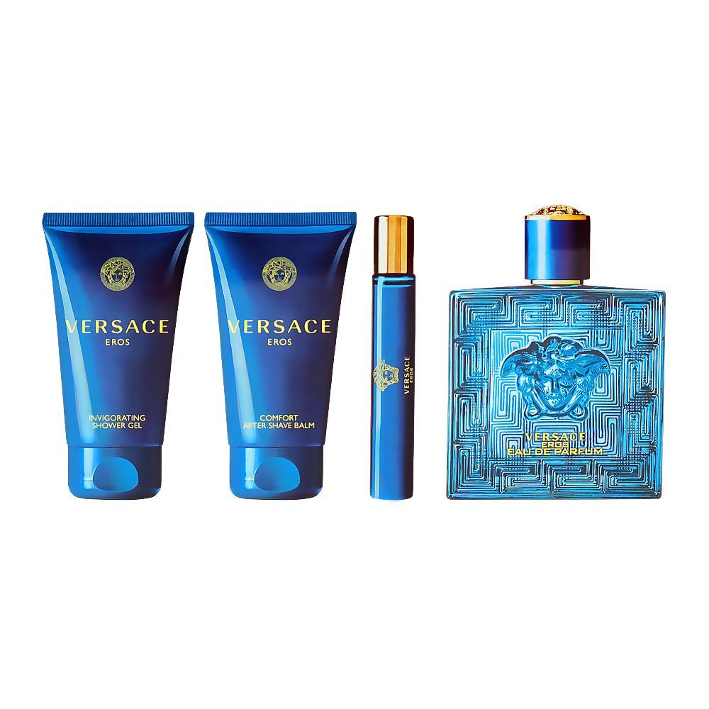 Versace Eros Set Eau De Parfum 100ml +Eau De Parfum 10ml+Shower Gel 75ml+After Shave Balm, For Women, 75ml