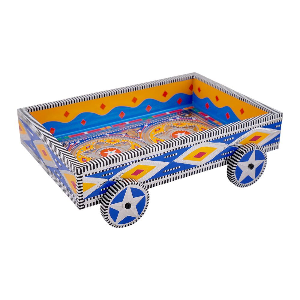 Star Shine Truck Art Wheel Tray, Blue Large