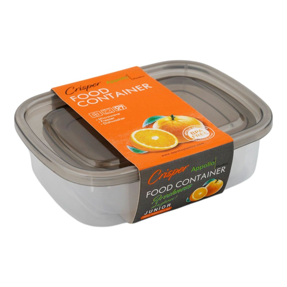 Appollo Crisper Food Container Set, 180ml + 340ml, Junior, Black, 2-Pack