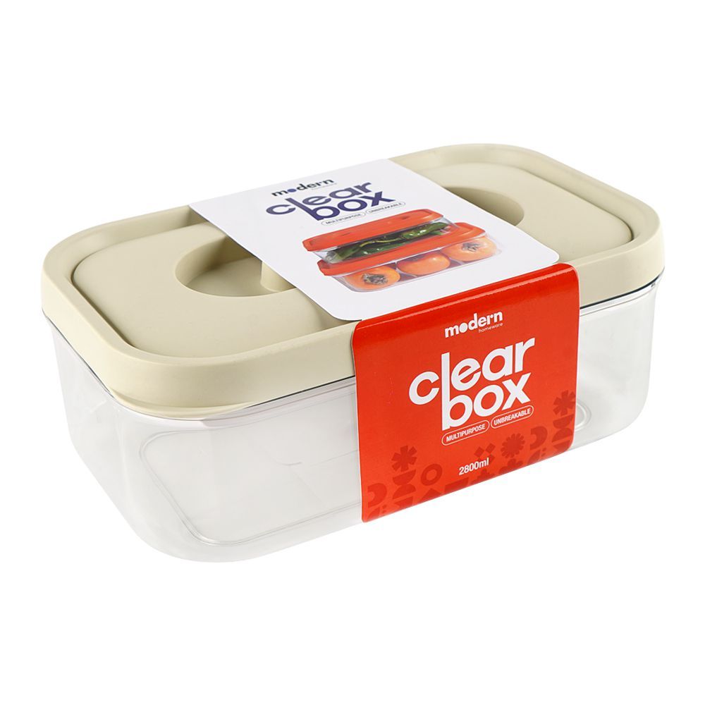 Modern Clear Box, White, 2800ml, Cb01
