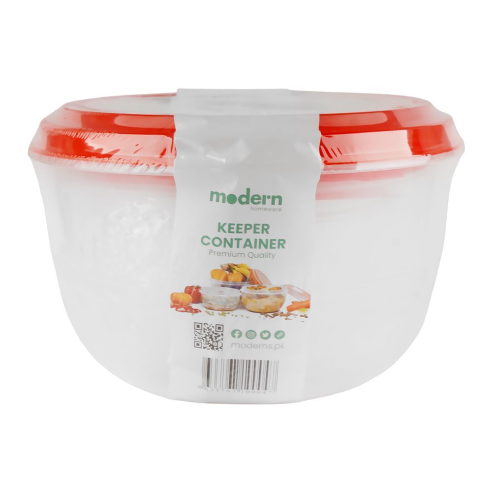 Modern Keeper Container, Red, Kp01, 3-Pack (Approx 10.24 x 5.91 Inches)
