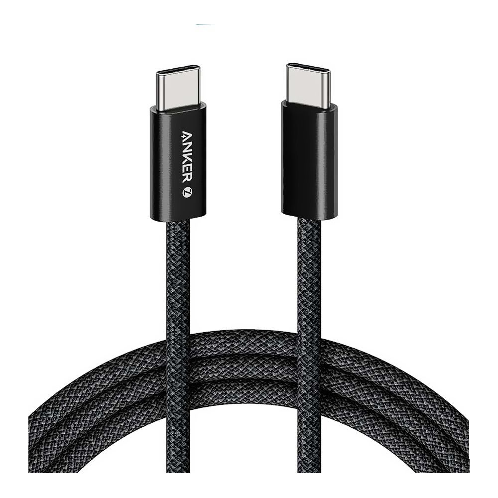 Anker Zolo USB-C To USB-C Fast Charging Cable, 240W, 6 Feet Braided, Black, A8060H12