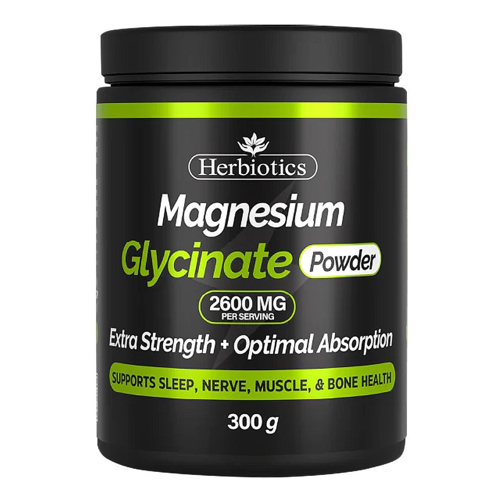Herbiotics Magnesium Glycinate Supplement Powder, 300g
