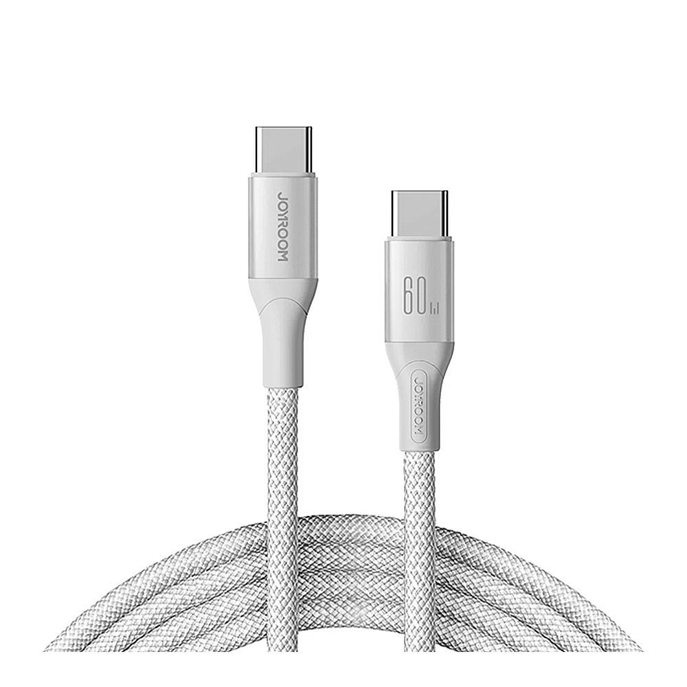 Joyroom Flash Series Type-C To Type-C Fast Charging Data Cable, 2 Meter, 60W, White, S-A28