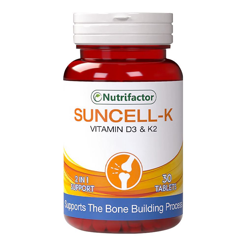 Nutrifactor Suncell-K Vitamin D3 & K2 Food Supplement Tablets, 30-Pack
