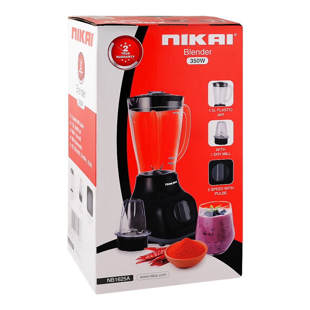 Nikai Blender, 350W, 220-240V, 1.5 Liter, NB-1625A