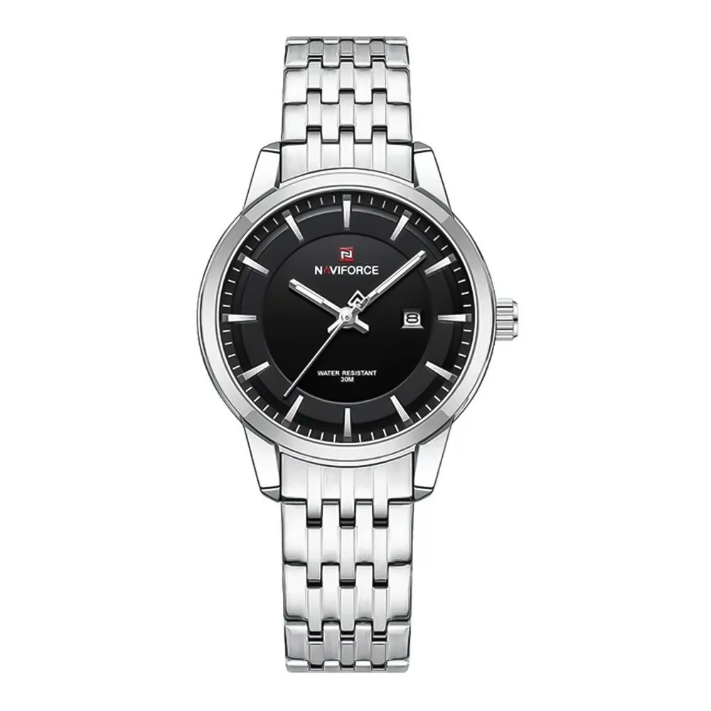 Naviforce Men Analog Watch With Black Dial & Stainless Steel Bracelet, NF9228L S/B/S