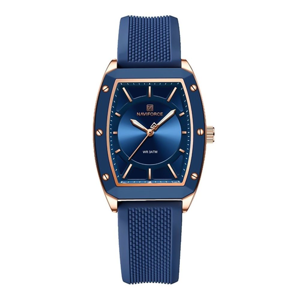Naviforce Women Analog Casual Watch With Blue Dial & Blue Fumed Silica Strap, NF5049 RG/BE/BE