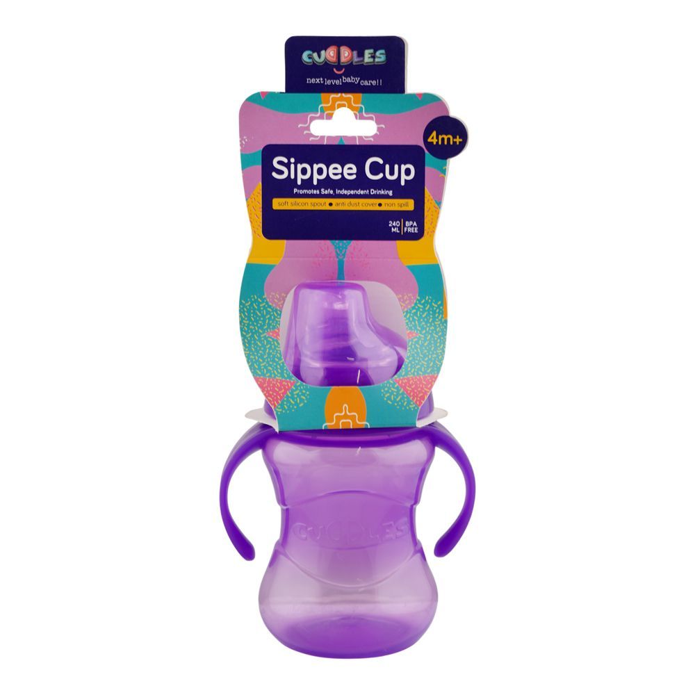 Cuddles Sippee Cup, BPA Free, 4m+ Purple, 240ml