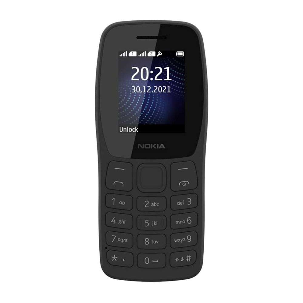 Nokia 105 Pure TA-1726 DS, Dual SIM, Charcoal, 1.77" Screen, 1000mAh Battery, Feature Phone