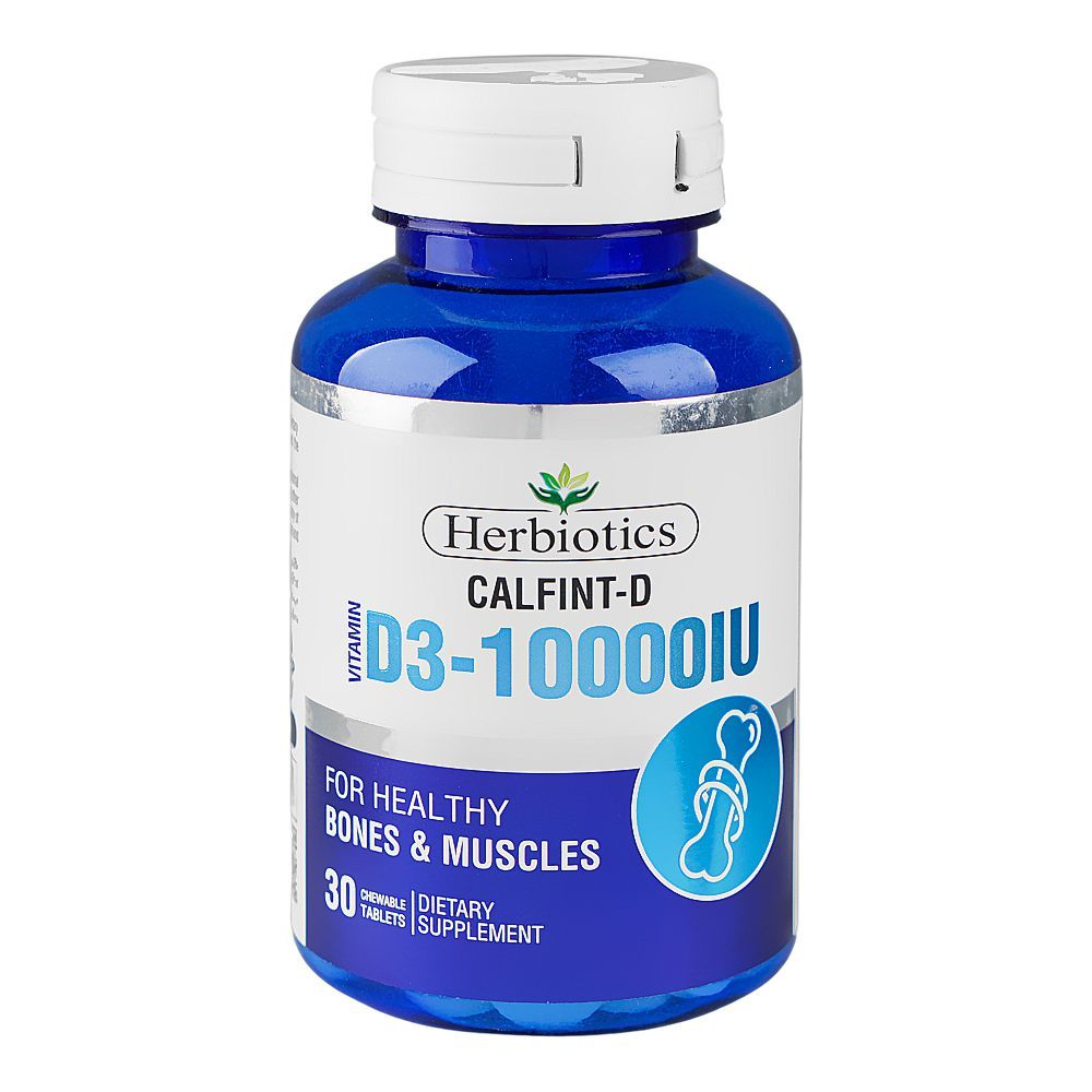 Herbiotics Calfint-D Vitamin D3-10000iu Supplement Tablet, For Healthy Bone Health, 30-pack