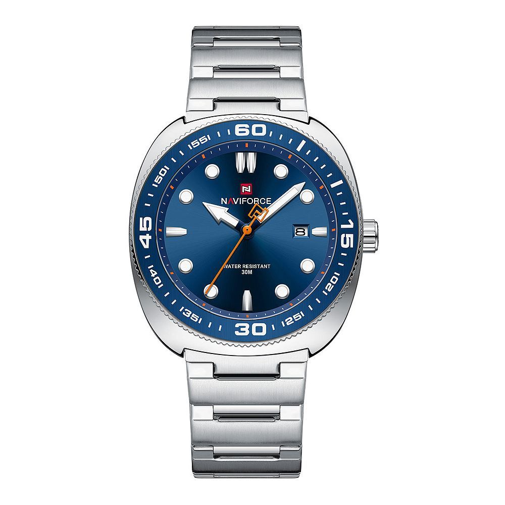 Naviforce Men's Analog Watch With Blue & Silver Dial & Stainless Steel Bracelet, NF9250 S/BE/S