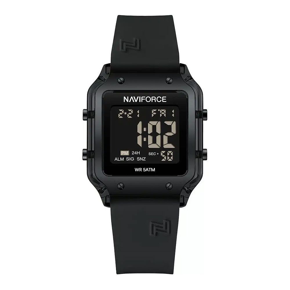 Naviforce SmartAura Digital Women's Wrist Watch With Black Dial & Black Fumed Silica Strap, NF6105 B/B