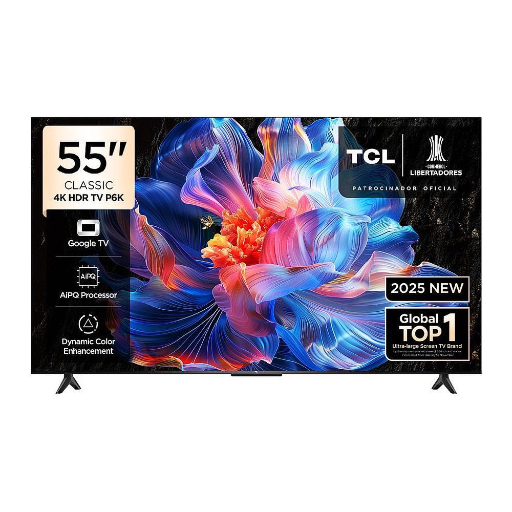 TCL 55 Inches 4K UHD LED Google Smart TV With AiPQ Processor, HVA Panel, 3840 x 2160 Pixels, 55P6K