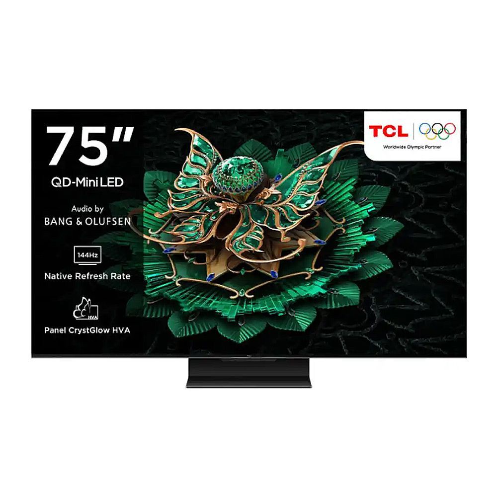 TCL 75 Inches QD-Mini LED Google Smart TV With AiPQ Pro Processor, Matte HVA Panel, 3840 x 2160 Pixels, 144Hz Refresh Rate, 75C6K