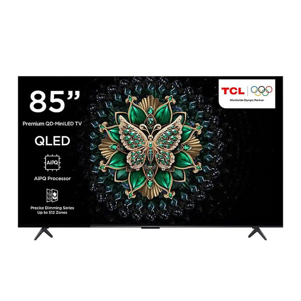 TCL 85 Inches QD-Mini LED Google Smart TV With AiPQ Pro Processor, Matte HVA Panel, 3840 x 2160 Pixels, 144Hz Refresh Rate, 85C6K
