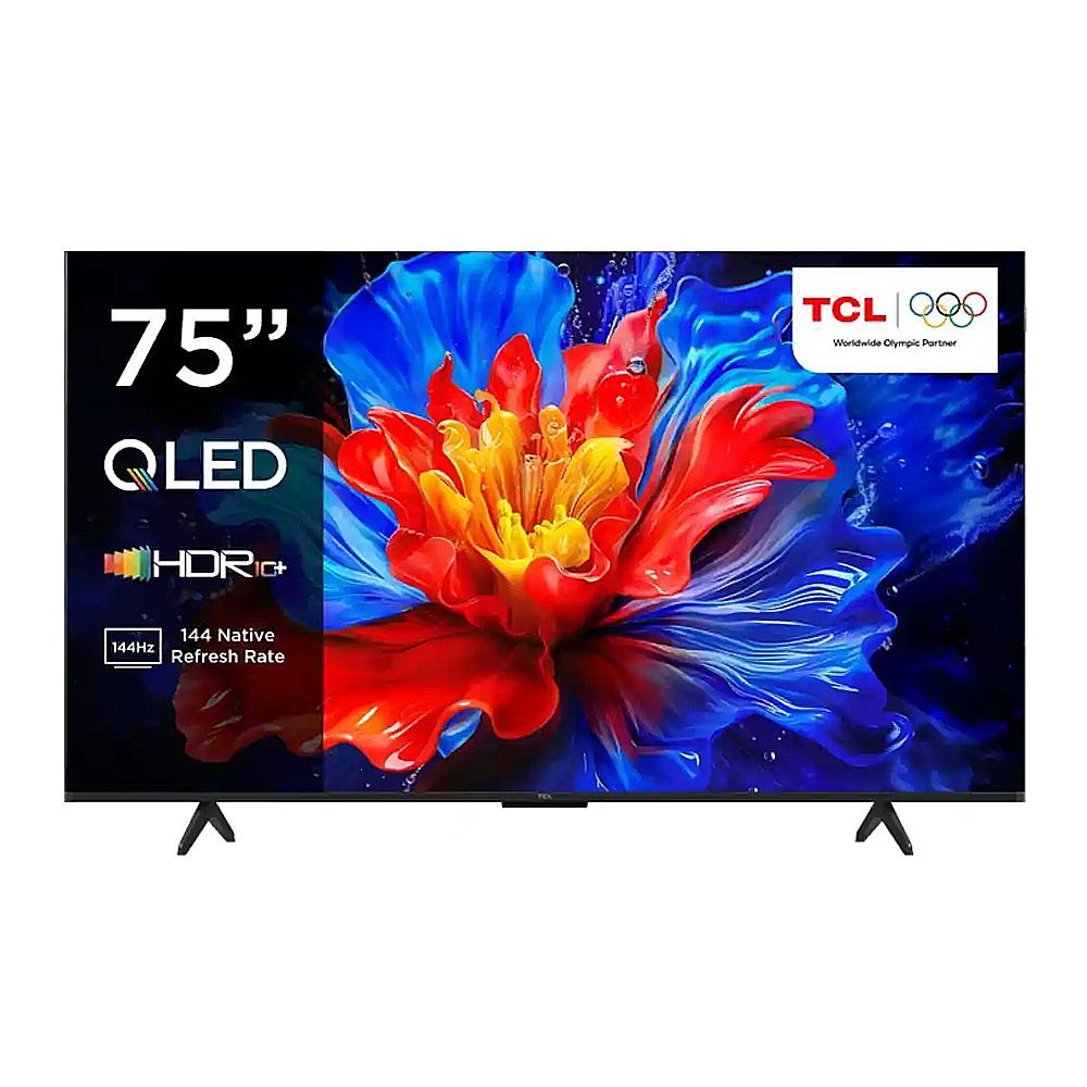 TCL 75 Inches QLED Google Smart TV With AiPQ Pro Processor, HDR10+ HVA Panel, 3840 x 2160 Pixels, 144Hz Refresh Rate, 75P8K