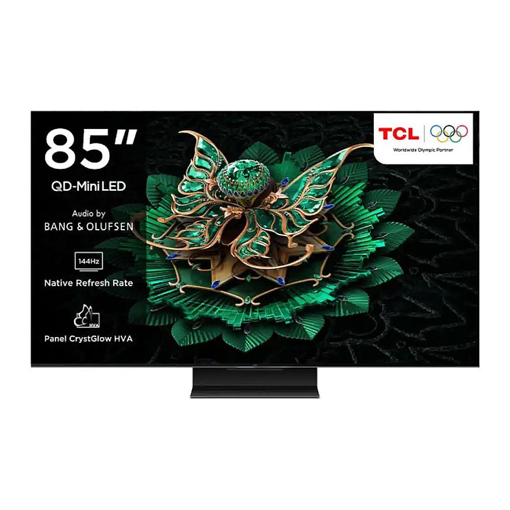TCL 85 Inches 4K QD-Mini LED Google Smart TV With AMD FreeSync Premium Pro, CrystGlow HVA, 3840 x 2160 Pixels, 144Hz Refresh Rate, 85C7K