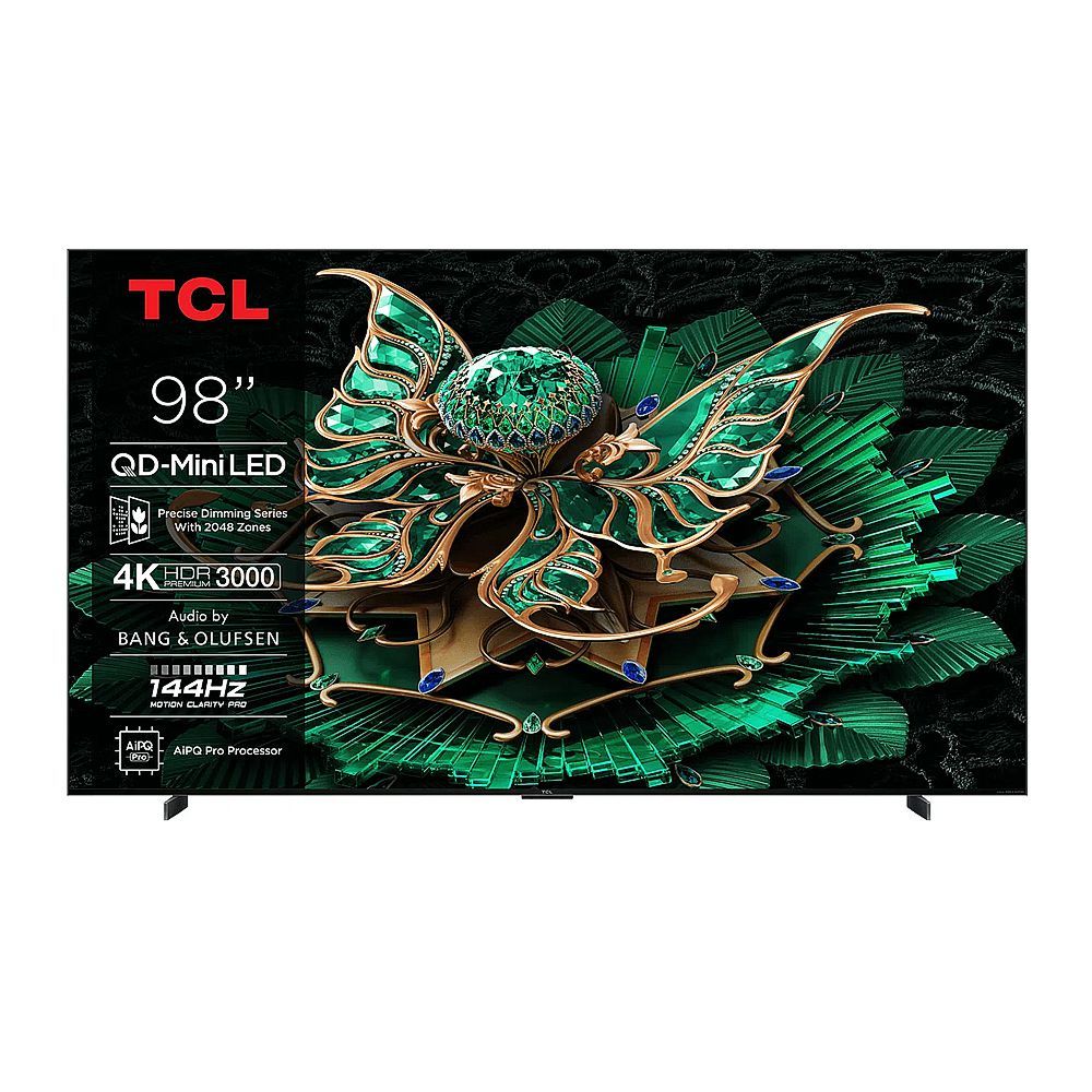TCL 98 Inches 4K QD-Mini LED Google Smart TV With AMD FreeSync Premium Pro, CrystGlow HVA, 3840 x 2160 Pixels, 144Hz Refresh Rate, 98C7K