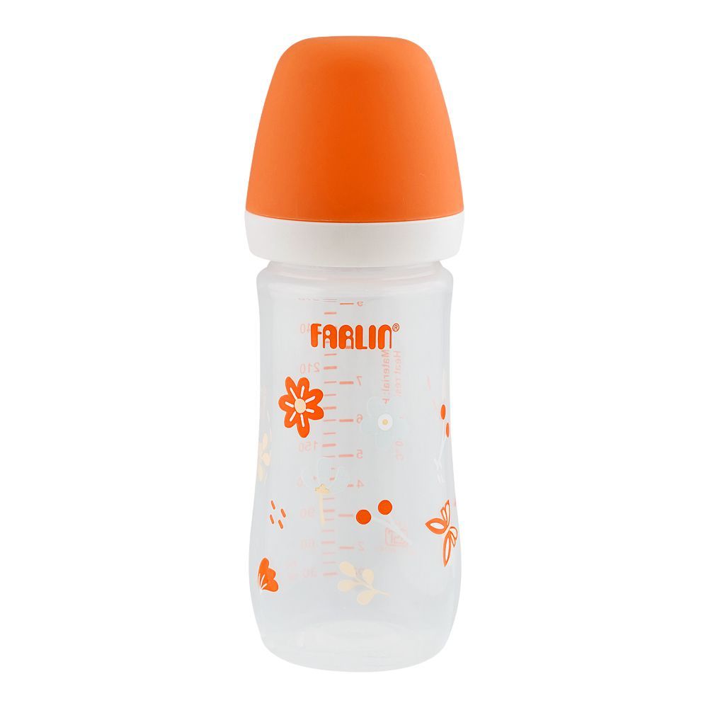 Farlin Grow With Colors PP Wide Neck Feeding Bottle, For 0 Months+ BPA Free, 270ml, Orange, AB-42022-E