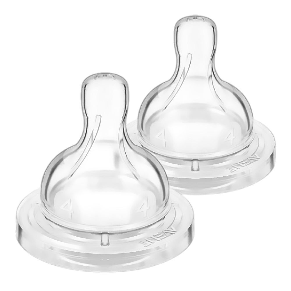 Avent Flow 4 Silicone Teat, For 6 Months+ SCY764/02, 2-Pack